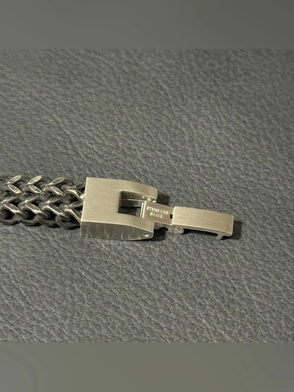 Stainless steel biker’s braided men’s bracelet